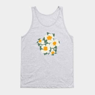 Chunky Pop Corn flowers and tiny petals on soft green background Tank Top